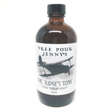 Load image into Gallery viewer, Free Pour Jenny's, The Judge's Tonic Syrup, tonic syrup, cocktail, gin & tonic, gin and tonic syrup, gin cocktail recipes, handcrafted, extra bitter like Jack Rudy tonic syrup, quinine tonic, small batch, soda syrup concentrate, tonic concentrate, tonic drink, tonic syrup cocktails, wild foraged, wormwood, wild mountain sage, Yukon Territory