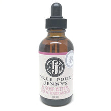 Load image into Gallery viewer, Free Pour Jenny's Rosehip Bitters, award winning, Yukon made, alcohol bitter, bar bitters, cocktail, handmade, haravesting rose hips, roses, wild rose, small batch, wild foraged